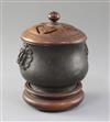 A Chinese bronze censer, gui, 17th/18th century, total height 14.5cm                                                                   