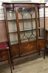 An Edwardian inlaid mahogany display cabinet W.120cm                                                                                   