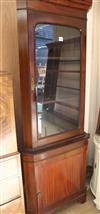 A Victorian mahogany standing corner cupboard W.80cm                                                                                   