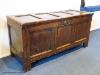 A William III oak coffer, dated 1695, 124 cm wide, 60 cm high, 46.5 cm deep                                                                                                                                                 