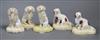 Five Samuel Alcock porcelain figures of dogs, c.1840-50, tallest 9.5cm                                                                 