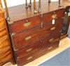 A military Victorian mahogany chest (no feet) W.96cm                                                                                   