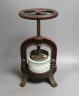 A French cast iron and ceramic pâté press, 39 cm high                                                                                                                                                                       