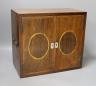 A Regency brass inlaid rosewood table cabinet, fitted with five drawers - 30cm tall                                                                                                                                         