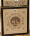 After Bartolozzi, three coloured engravings, putti at play, largest 47 x 32cm                                                          