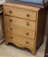 A pine four drawer chest                                                                                                               