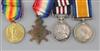 A WWI Military medal group of four Private T.W. Bishop, 1/16 London Regiment,                                                          