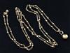 An Edwardian 15ct gold guard chain, gross 26.8 grams.                                                                                  