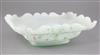 A Bohemian green tinted opaline glass dish, second half 19th century, length 33cm                                                      