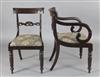 A harlequin set of twelve (6 + 6) William IV mahogany dining chairs,                                                                   