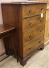 An Edwardian inlaid mahogany chest of four drawers W.73cm                                                                              