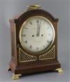 James Warren Jnr of Canterbury. A George III mahogany bracket clock, W. 12.5in. D. 7in. H.16in.                                        