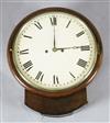 A mid 19th century mahogany drop dial wall clock, width 14in. height 16.5in.                                                           