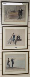 Thomas McLean, three lithographs, Political cariacatures 28 x 33cm                                                                     