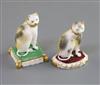 Two Rockingham porcelain figures of seated cats, c.1826-30, H. 5.9cm and 6.5cm                                                         