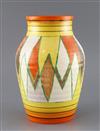 A Clarice Cliff Original Bizarre Lotus vase, H. 24.5cm                                                                                 