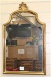 A gilt carved wood shaped topped wall mirror W.43cm                                                                                    