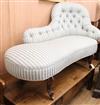 A Victorian button back chaise lounge W.150cm approx                                                                                   