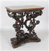 A 17th century style Italian walnut console table, W.2ft 9in. D.1ft 6in. H.3ft                                                         