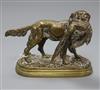 After Dubuchand. A bronze group of a dog with a pheasant height 12.5cm                                                                 