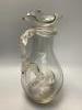 A 19th century glass lemonade jug with snake handle and ice compartment, height 33cm                                                                                                                                        