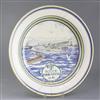 A rare Poole Pottery 'Port of Poole - Empire-Airways 1940' charger 39cm, repairs                                                       