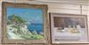 M. Bazle, oil on canvas, Mediterranean coastal scene, 50 x 60cm and an unsigned oil table top still life                               