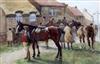 John Atkinson (1863-1924) Horse fair 7.5 x 11in.                                                                                       