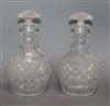 A pair of cut glass mallet decanters height 25cm                                                                                       