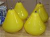 A set of four glass pear shaped light shades height 22cm                                                                               