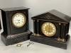 Two French black slate mantel clocks, tallest 27cm                                                                                                                                                                          