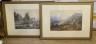 Richard Wane (1852-1904), pair of watercolours, Mother and child on stepping stones and Coastal valley, signed and dated 1877, 38 x 56cm                                                                                    