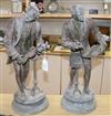 A pair of bronzed metal figures of musicians height 52cm                                                                               