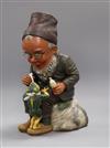 A German Heissner terracotta gnome height 32cm                                                                                         