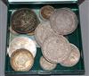 A 1727 Austrian Karl VI silver thaler, other silver Austrian coins, including a 2 Gulden commemorative example and sundries            