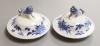 A pair of 19th century Chinese blue and white vase covers, diameter 10cm                                                                                                                                                    