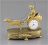 A 19th century Empire style ormolu desk timepiece, height 7in. width 7.75in.                                                           