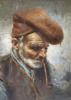 Italian School, oil on canvas, Portrait of a pipe smoker, indistinctly signed, 23 x 16cm                                                                                                                                    