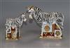 Two Royal Crown Derby paperweights of a zebra and a zebra calf                                                                         