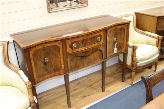 A George III style mahogany sideboard W.136cm A George III style mahogany sideboard W.136cm
