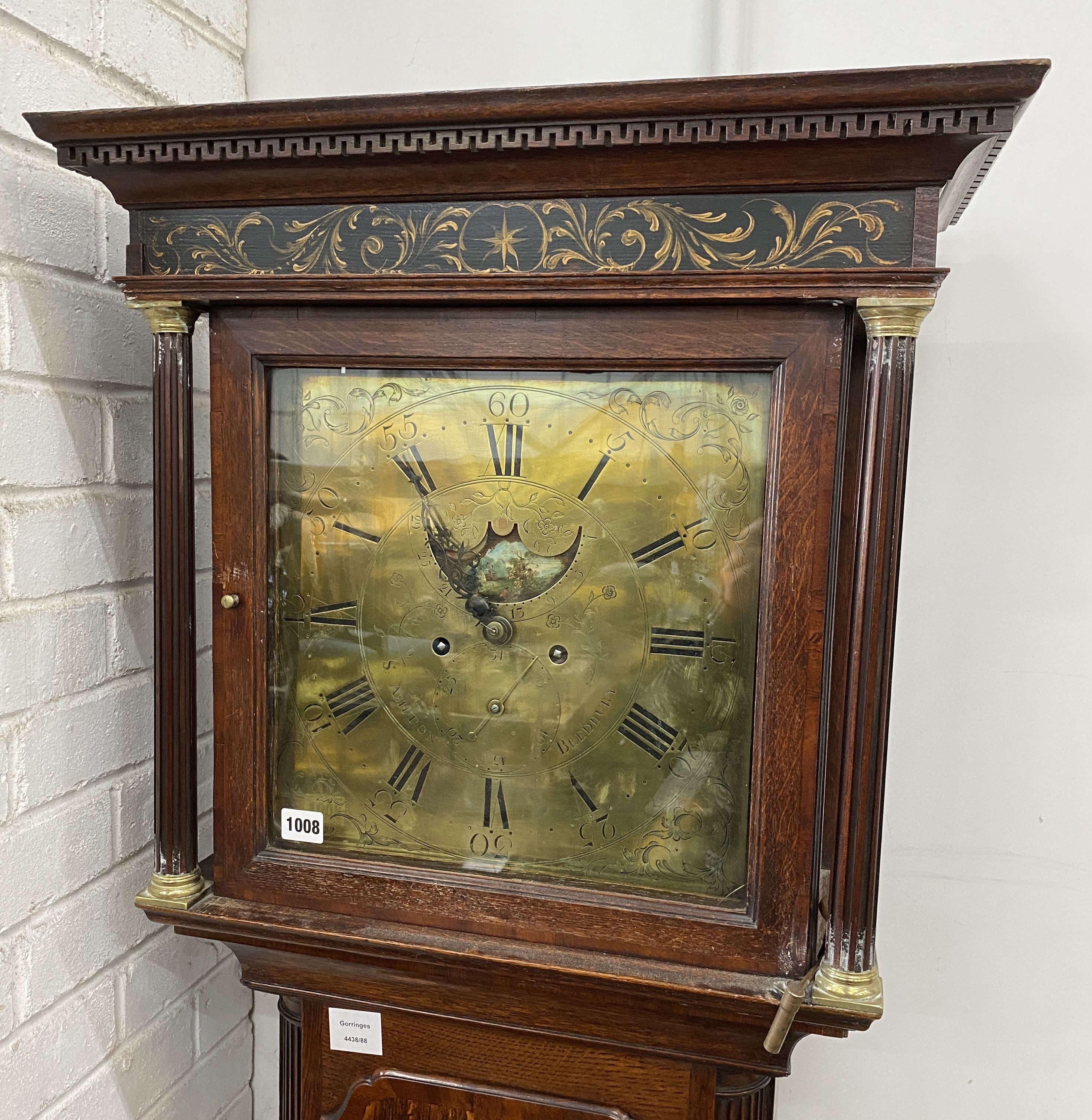 An 18th century oak 8 day longcase clock by Ashton, Bredbury, height 210cm