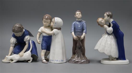 Four Bing & Grondahl figures, Four Bing & Grondahl figures,