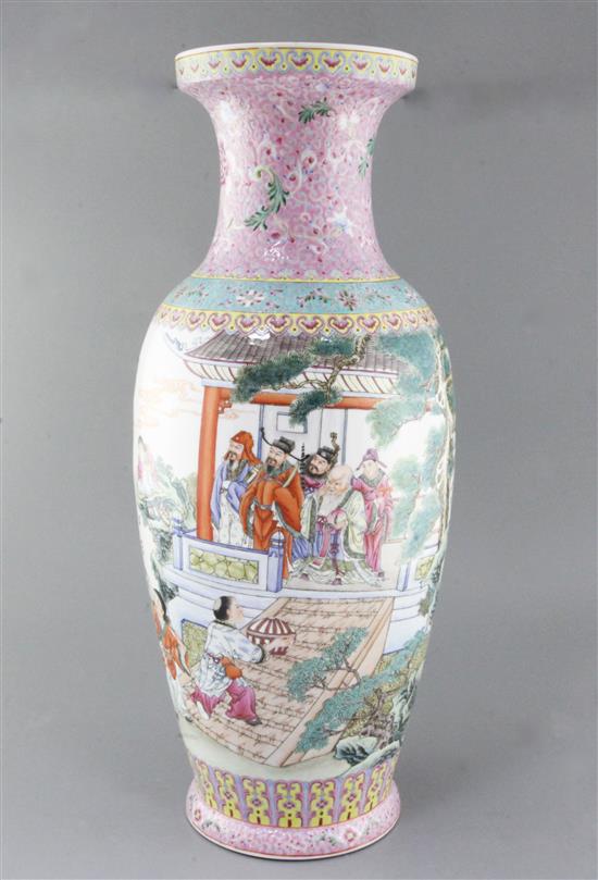 A large Chinese famille rose immortals vase, probably Republic period, 61cm A large Chinese famille rose immortals vase, probably Republic period, 61cm