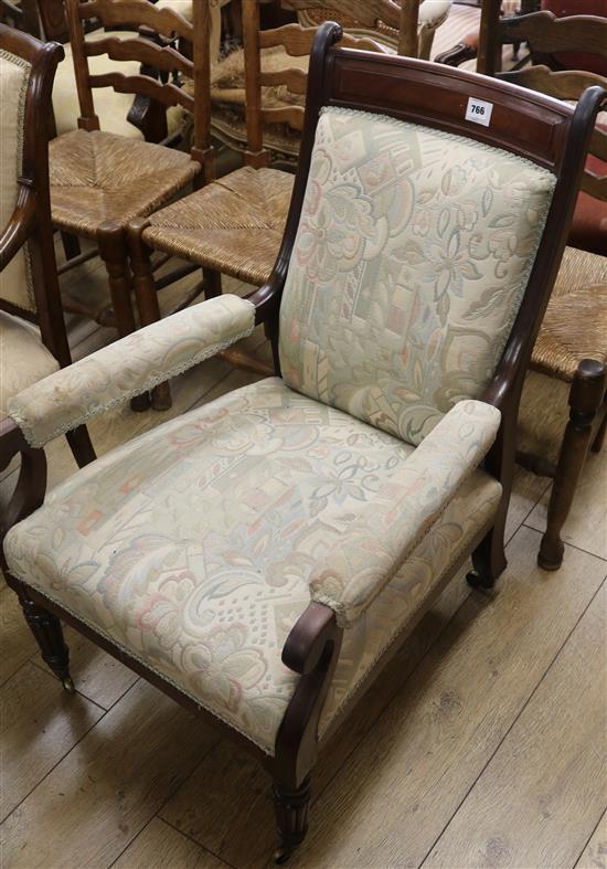 A Regency mahogany library chair A Regency mahogany library chair