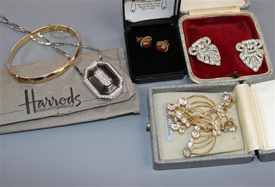 A Butler and Wilson bracelet from Harrods and other items of costume jewellery. A Butler and Wilson bracelet from Harrods and other items of costume jewellery.