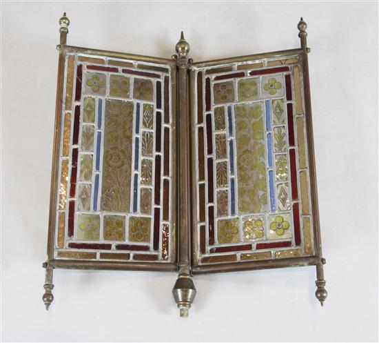 An Arts & Crafts stained glass panel screen H.53.5cm An Arts & Crafts stained glass panel screen H.53.5cm