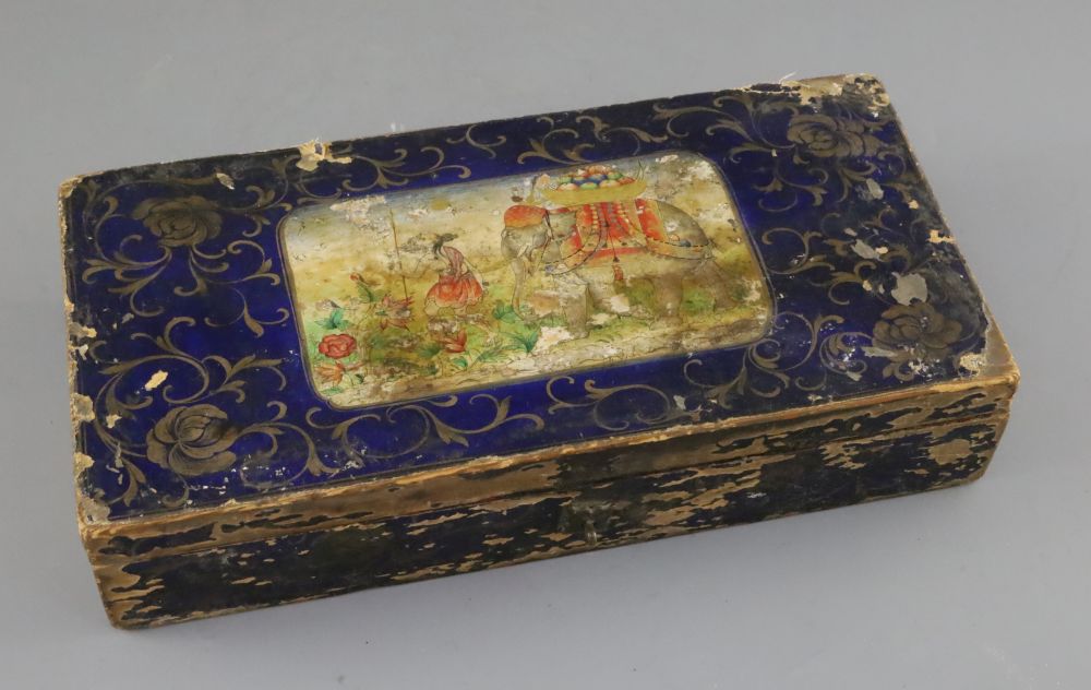 A Tibetan painted wood painting box, 19th century,