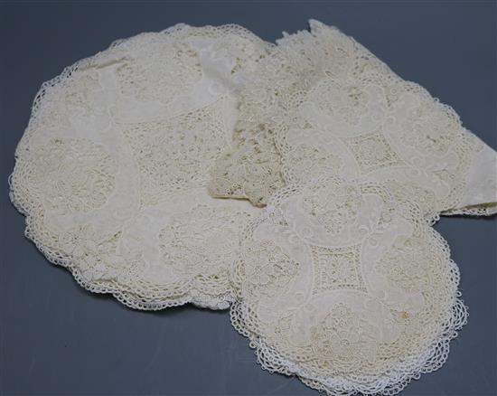 A collection of lace mats