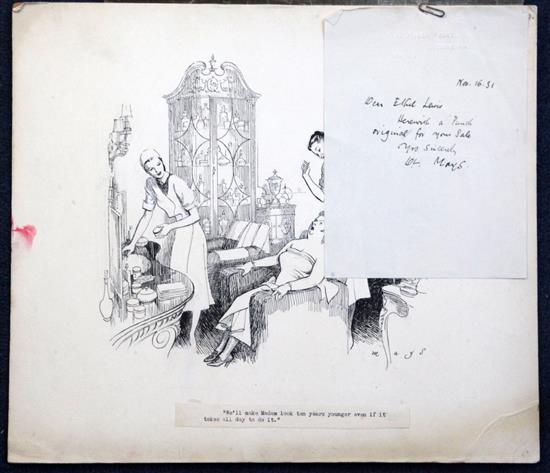 Douglas Lionel Mays (1900-1991) Illustration for Punch - Well make madam look 10 years younger even if it takes all day to do it 12 Douglas Lionel Mays (1900-1991) Illustration for Punch - Well make madam look 10 years younger even if it takes all day to do it 12