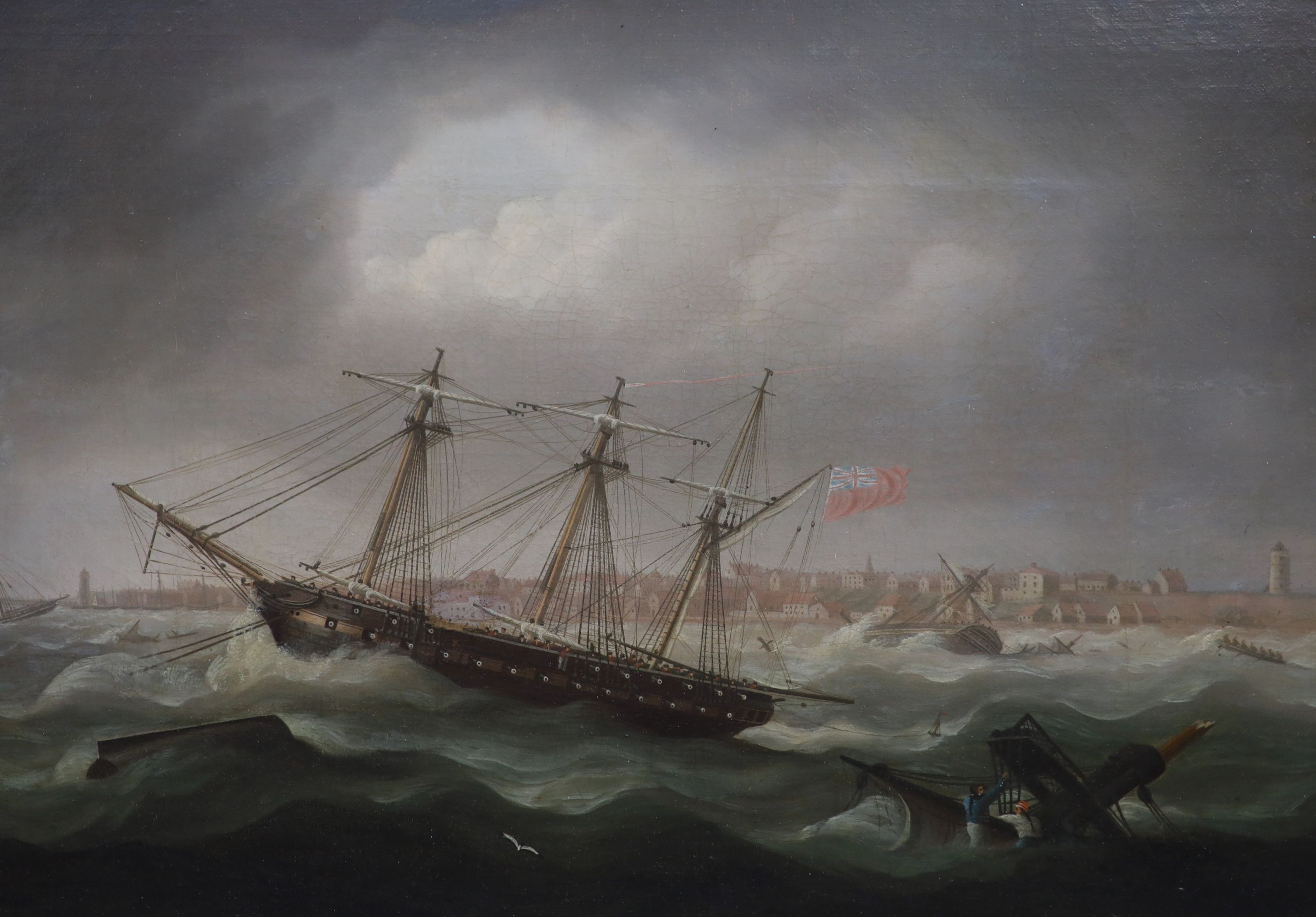 Thomas Buttersworth (1768-1842), The Great Storm of 1814, oil on canvas, 29.5 x 42cm